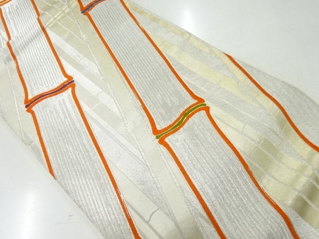 アンティーク　竹林模様織出し袋帯（材料）